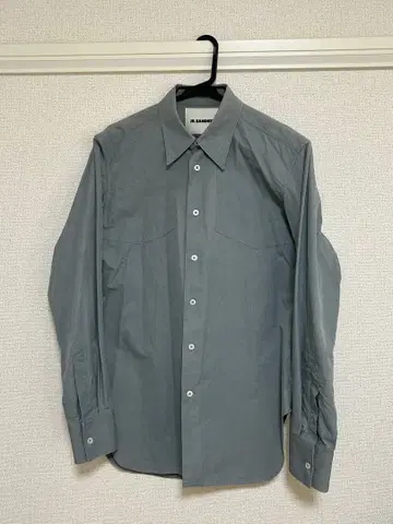 질 샌더 그레이 긴팔 셔츠 38