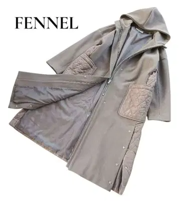 FENNEL 페넬 롱 코트 퀼팅 절개 후드 베이지 M