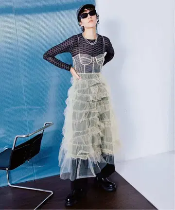 MAISON SPECIAL 티어드 튤 원피스