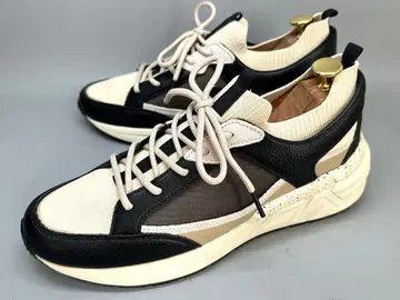 새상품 ZARA 자라 남성용 24.5cm 스니커즈 베이지 블랙 신발 통굽