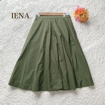 IENA 이에나 [ M ] 올리브 그린 플레어 스커트 페미닌 돌려입기