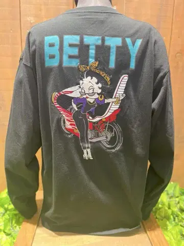 베티 붑 검정 XL 사이즈 긴팔 롱티 LOW BLOW KNUCKLE