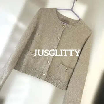 저스길리티 실버 라메 니트 그레이지