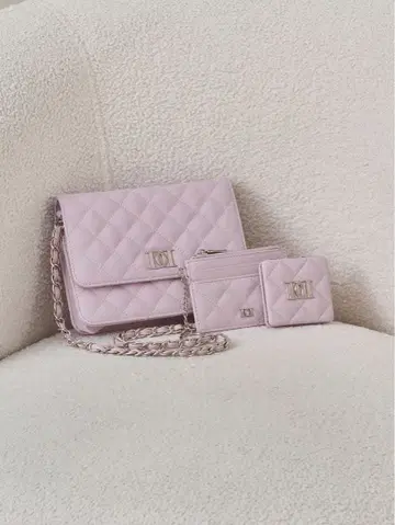 다리치 DD 로고 퀼팅 트래블 세트 PUR 백