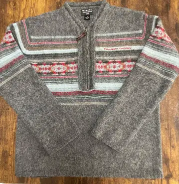 [빈티지품] POLO JEANS 노르딕 무늬 긴팔 하프 지퍼 스웨터