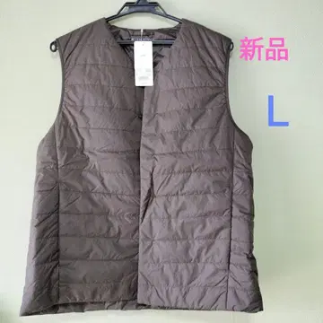 유니클로 히트텍 웜 패디드 베스트 L(다크 브라운)