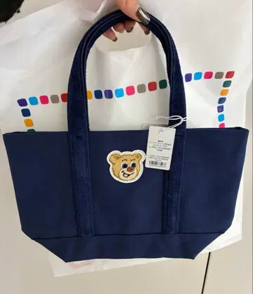 [ 미사용 새상품 ] 페이러 올드 테디 와펜 토트백 네이비 소