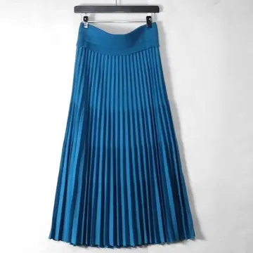 ebure 플리츠 롱 스커트 블루그린 울