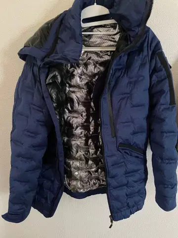 네이비 퀼팅 다운 자켓