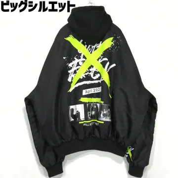 빅 실루엣 후드 부착 MA-1 자켓 블루종 탈부착 가능 빅 루즈