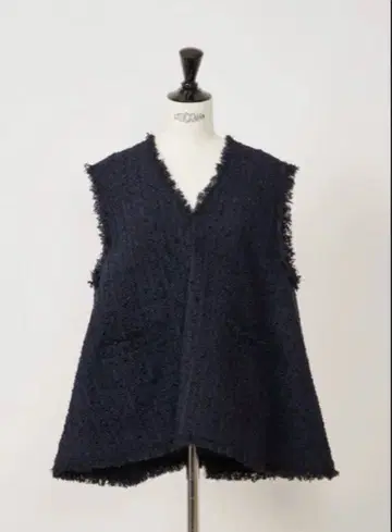 Heve 트위드 베스트 네이비