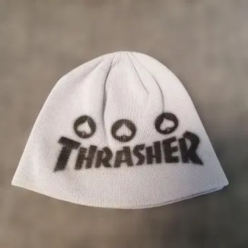 THRASHER 트레셔 화이트 니트 모자
