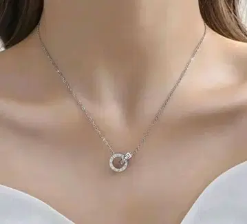 반지형 펜던트 목걸이 실버