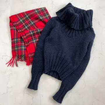 랄프 로렌 터틀넥 니트 양모 알파카 네이비