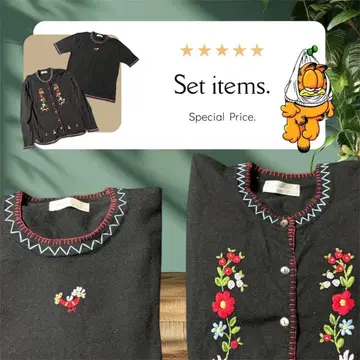 [ Burnside Avenue ] 꽃무늬 자수 가디건 & 썸머 니트