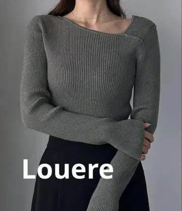 Louere 아지메 넥 리브 니트