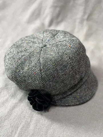 헤링본 트위드 헌팅 캡