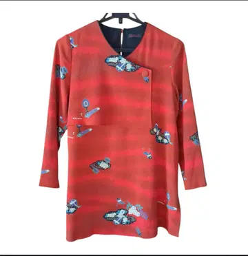 멋진 시선당 Hitoshi 빨간색 튜닉 A라인 슬릿