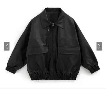 옷깃 2Way 오버 사이즈 가죽 블루종[ze863]