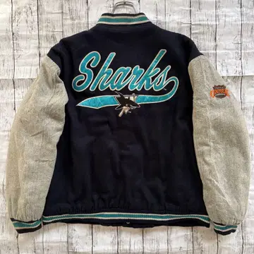 90s 로고7 NHL 샤크스 바시티 자켓