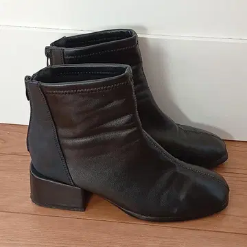 staccato 스타카토 숏부츠 와이드 힐 블랙 23cm