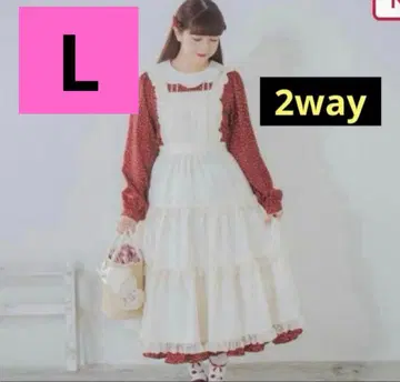 아오키 미사코 2way 롱 원피스 에이프런 점프 스커트 스커트 L