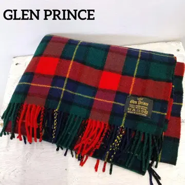 W573 GLEN PRINCE 울 체크 스톨 스코틀랜드제