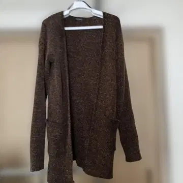 브라운 몰 니트 롱 가디건