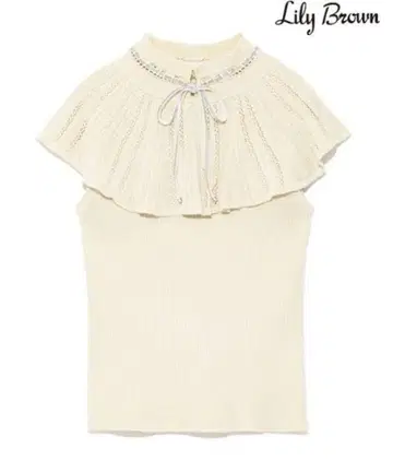 Lily Brown 프릴 슬리브리스 니트 아이보리