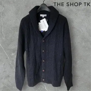 새상품 다케오 키쿠치 THE SHOP TK 니트 가디건 M 네이비