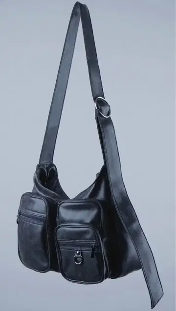 빅 멀티 포켓 빈티지 디자인 숄더백