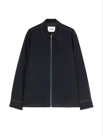 질 샌더 스티치 집업 셔츠 자켓 블루종