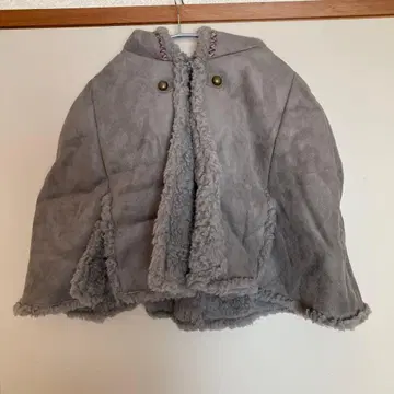 그레이 후드 부착 판초