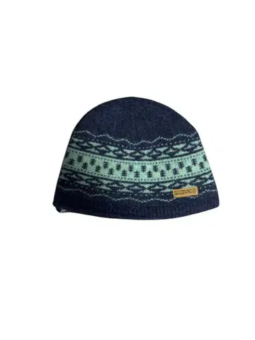 노르딕 무늬 니트 모자 네이비