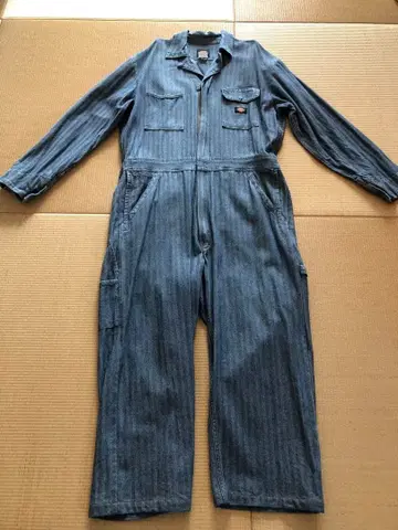 Dickies 스트라이프 데님 오버롤 L