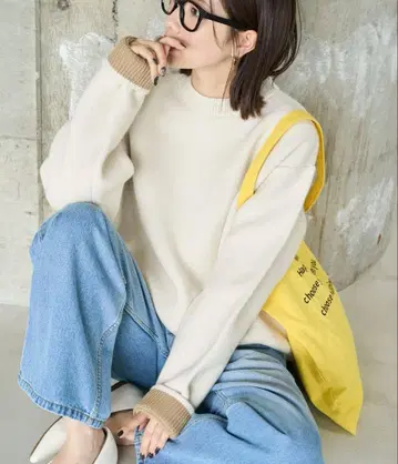 한정판 이면 배색 니트 풀오버