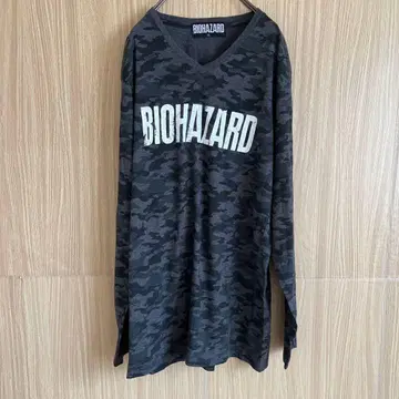 BIOHAZARD 바이오하자드 롱T 카모플라쥬 LL 그레이 블랙