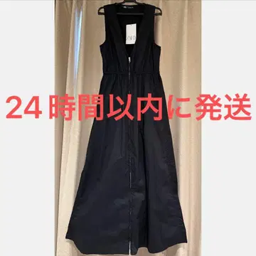 새상품 ZARA 자라 지퍼 포플린 원피스 XS 블랙 지퍼 롱 완판