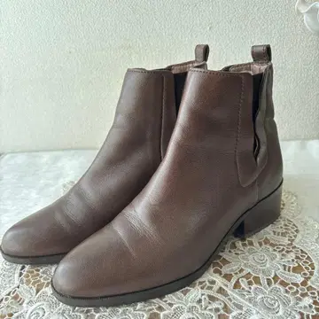 잉그  사이드 고어 숏부츠 천연 가죽 22.5cm 새상품급