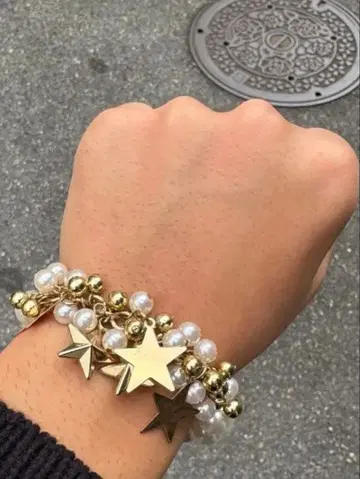 y2k 펄 스타 골드 팔찌