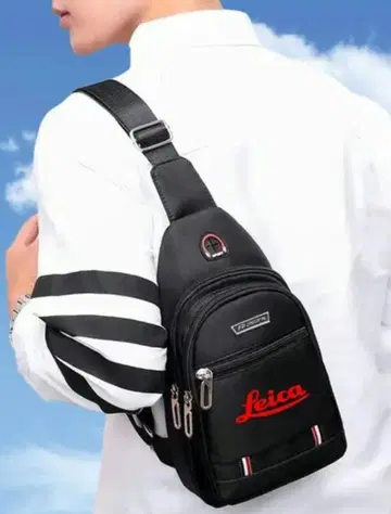 라이카 프린트 블랙 숄더백