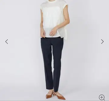 INED 네이비 슬랙스 7호 슬림 레그 팬츠