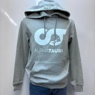 ALPHATAURI 그레이 후드 부착 후드티