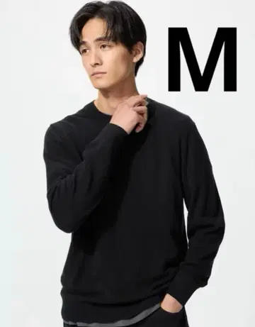 남성용 2025년 신상 UNIQLO 캐시미어 크루넥 스웨터 블랙