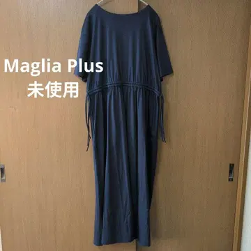 Maglia Plus 네이비 롱 원피스