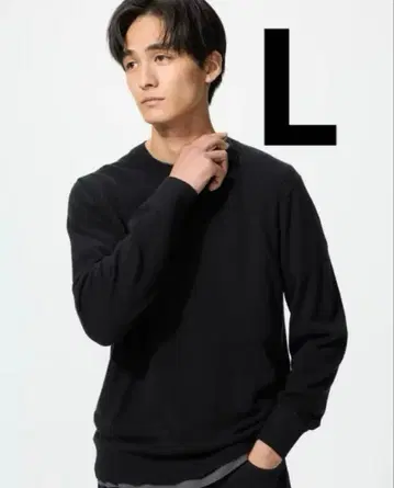 남성용 2025년 신상 UNIQLO 캐시미어 크루넥 스웨터 블랙
