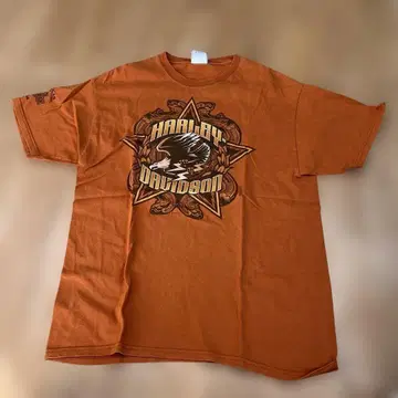 HARLEY-DAVIDSON 오렌지 T셔츠 L 사이즈