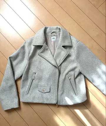 [ 미사용 새상품 ] ZARA 라이더 자켓 베이지 울 혼방