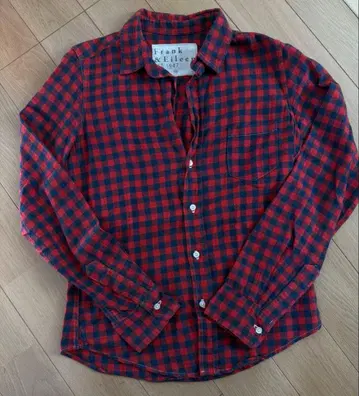 Frank & Eileen 깅엄 체크 셔츠 빨간색 x 블랙 발리