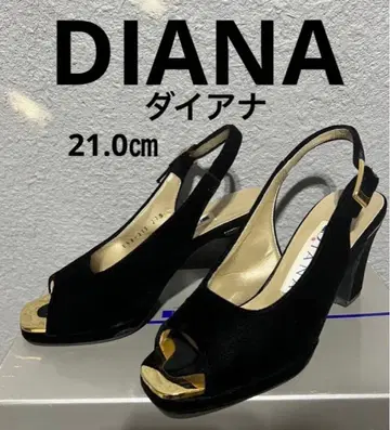 DIANA 다이애나 백 스트랩 오픈토 샌들 벨벳 비로드 원단 21cm
